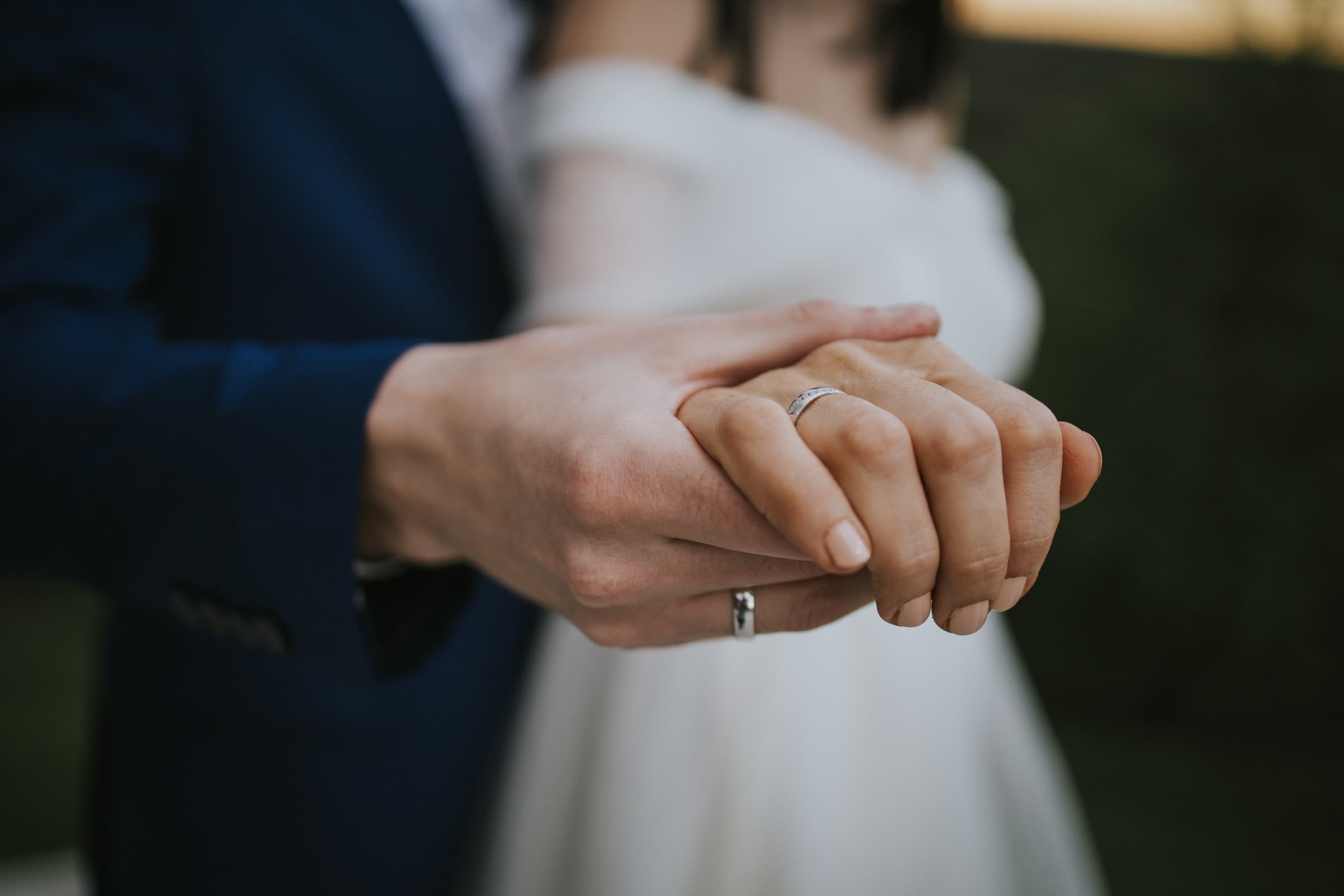 Intimate moment with the wedding rings